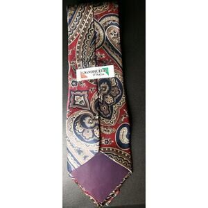Signorcelli d’Italia All Silk Tie Made In USA Paisley Red Blue Gold Vintage
